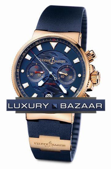 Ulysse Nardin Blue Seal Limited Edition (RG / Blue / Rubber) 356 - Click Image to Close